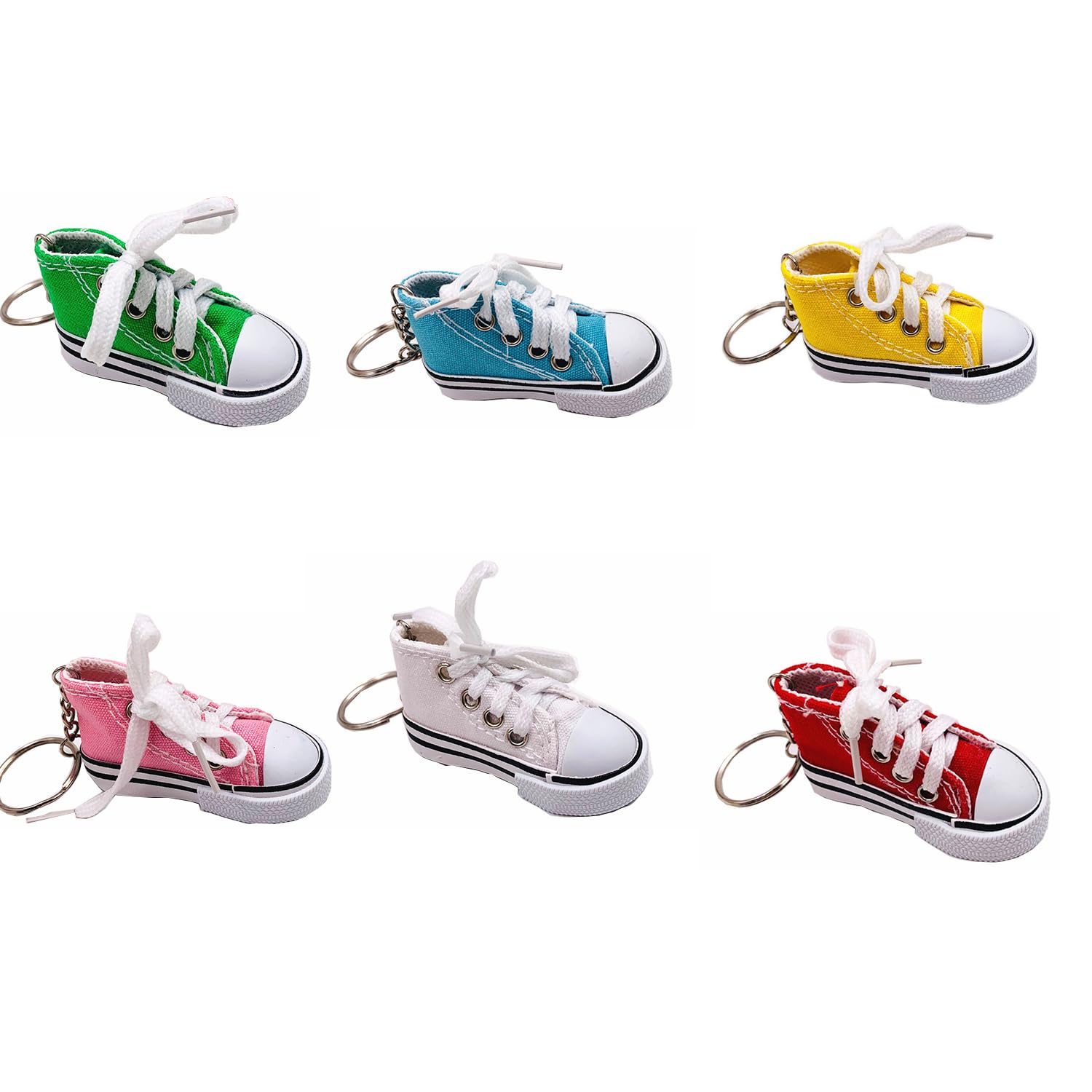JNAWA6 Pieces Sneaker Keyring Canvas Shoes Keychains Mini Backpack Pendant for Keys Bags Backpack Decoration