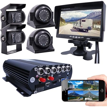 JOINLGO 4-CH 1080P AHD Mobile Vehicle Truck DVR Video Recorder Kit With