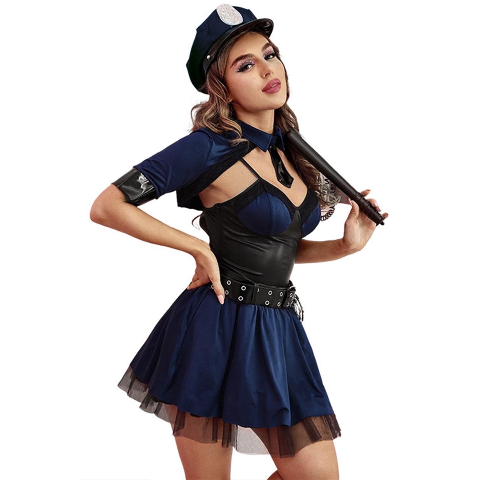 Karneval Kostüm Damen Polizistin Polizistin Kostüm, Tul Kleid, Sexy Uniform, Police Officer, Karneval Polizisten Verkleidung Outfit für Frauen Polizist Faschingskostüme