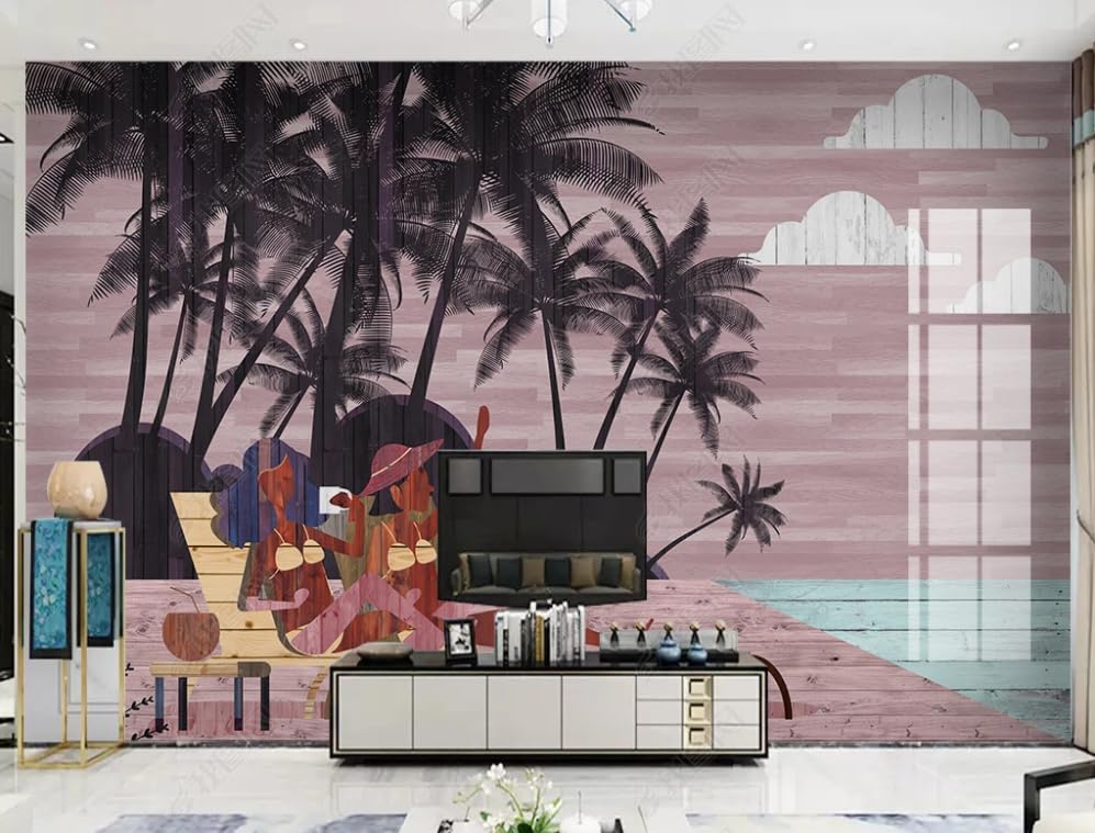 Papier peint intissé cocotier agrandissez un salon sombre avec ce poster géant mural océan