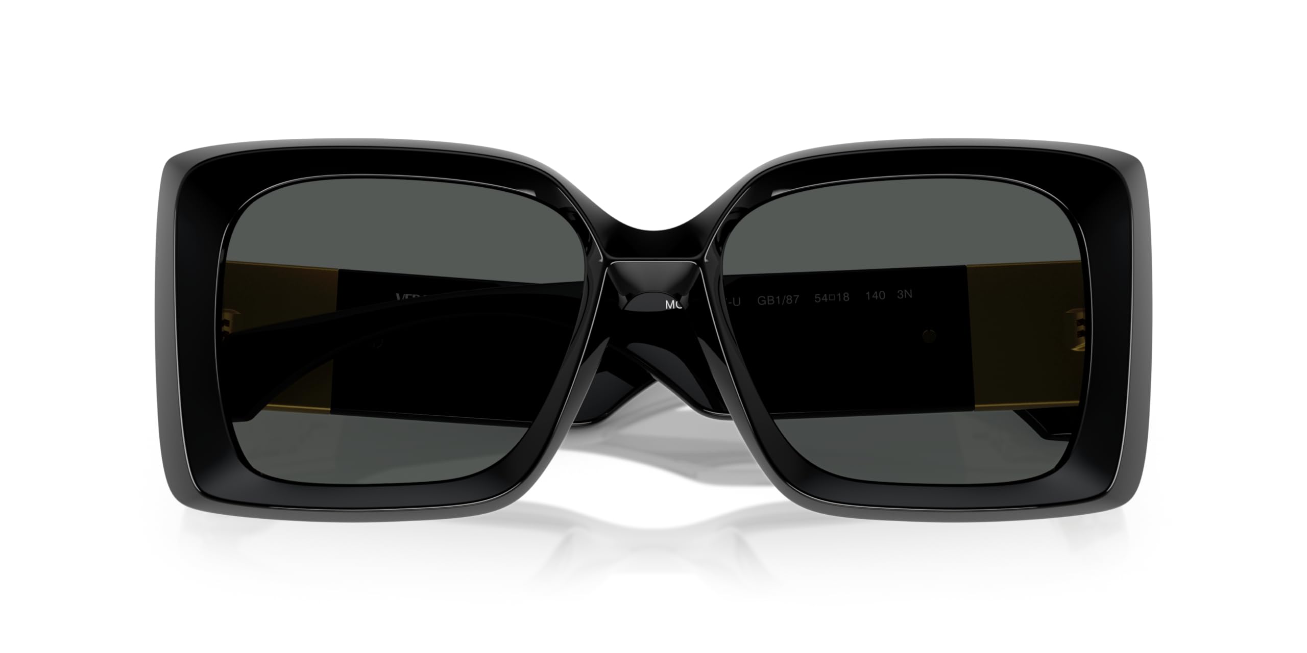 Versace Occhiali da sole da donna, montatura rubino scuro, lenti grigio scuro, 54 mm