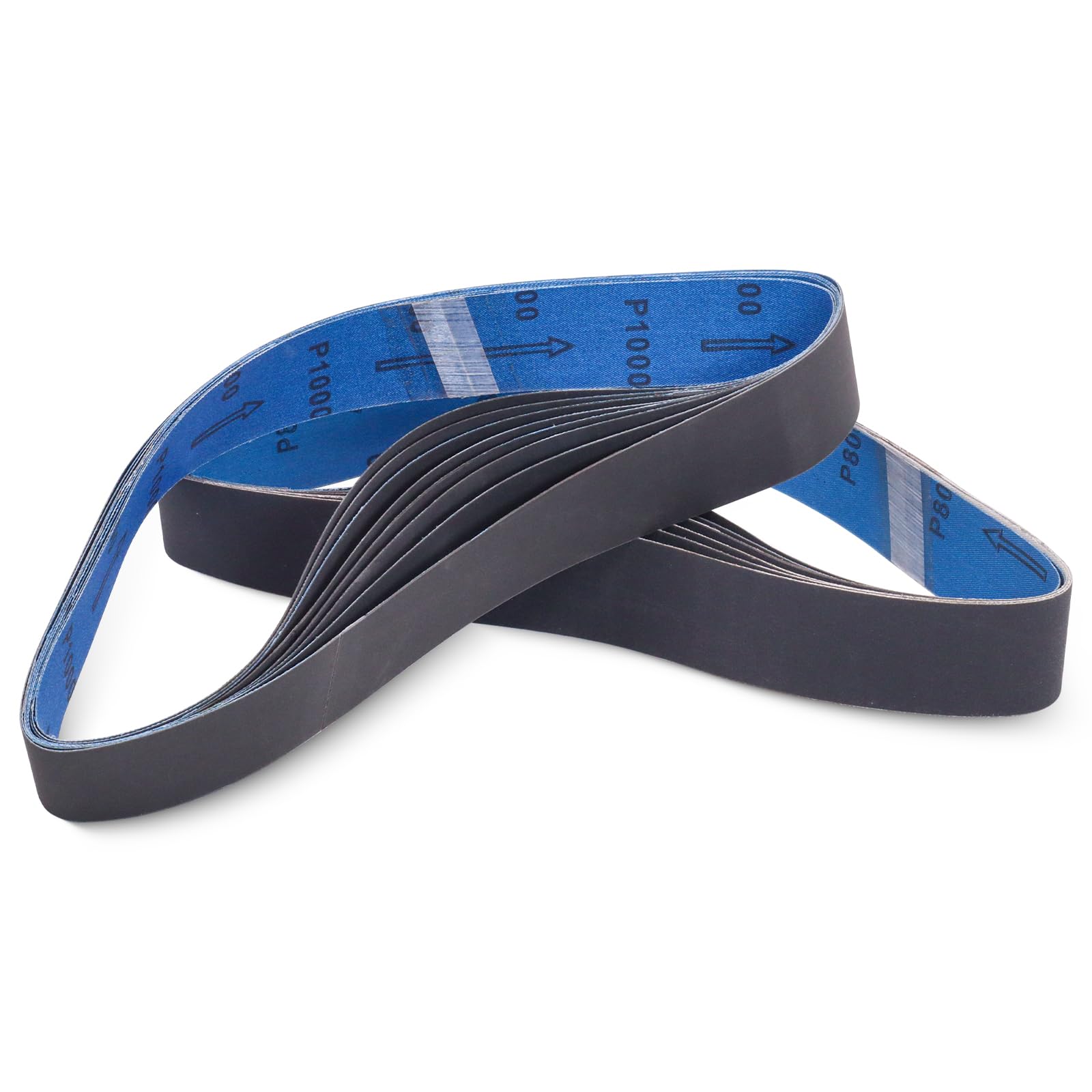 15 Pack 1-1/2 x 30 Inch Sanding Belts, Extra Fine Grit Silicon Carbide Sanding Belt, 5 Pcs Each of 600, 800, 1000 Grits Sander Belt for Knife