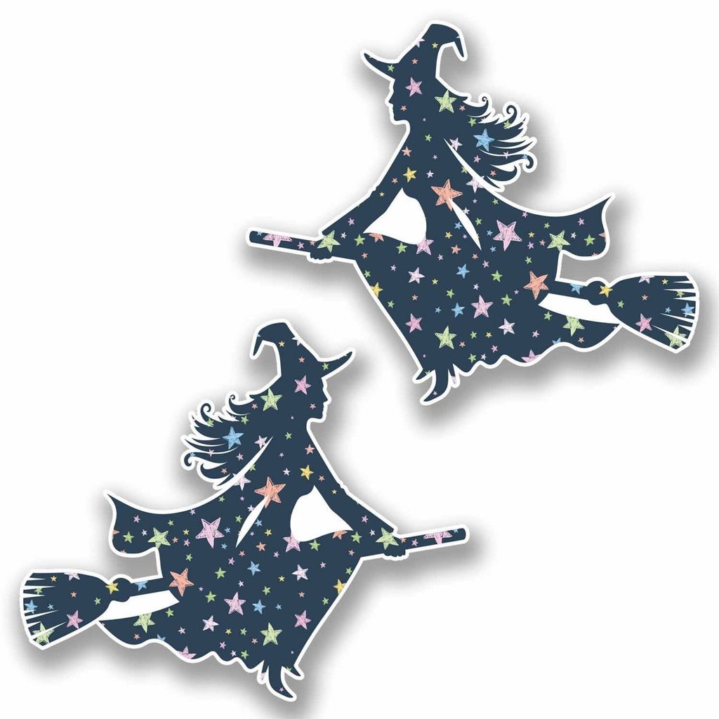 DestinationVinyl 2 x 10cm/100mm Sexy Witch Vinyl SELF Adhesive Sticker Decal Laptop Car Travel Luggage Label Tag #9791