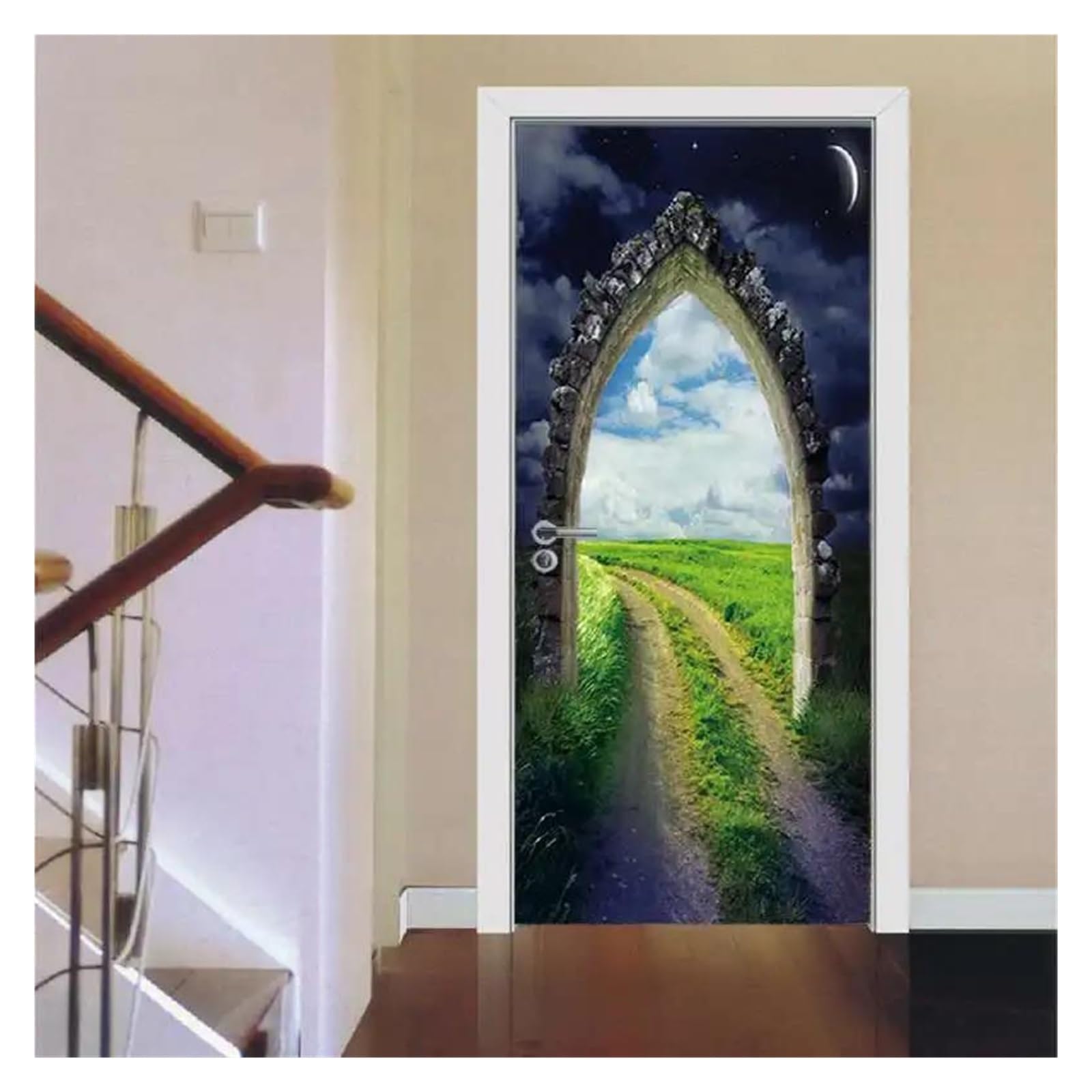 Sticker de porte islamique 77x200cm autocollant mural décoratif musulman pour salon