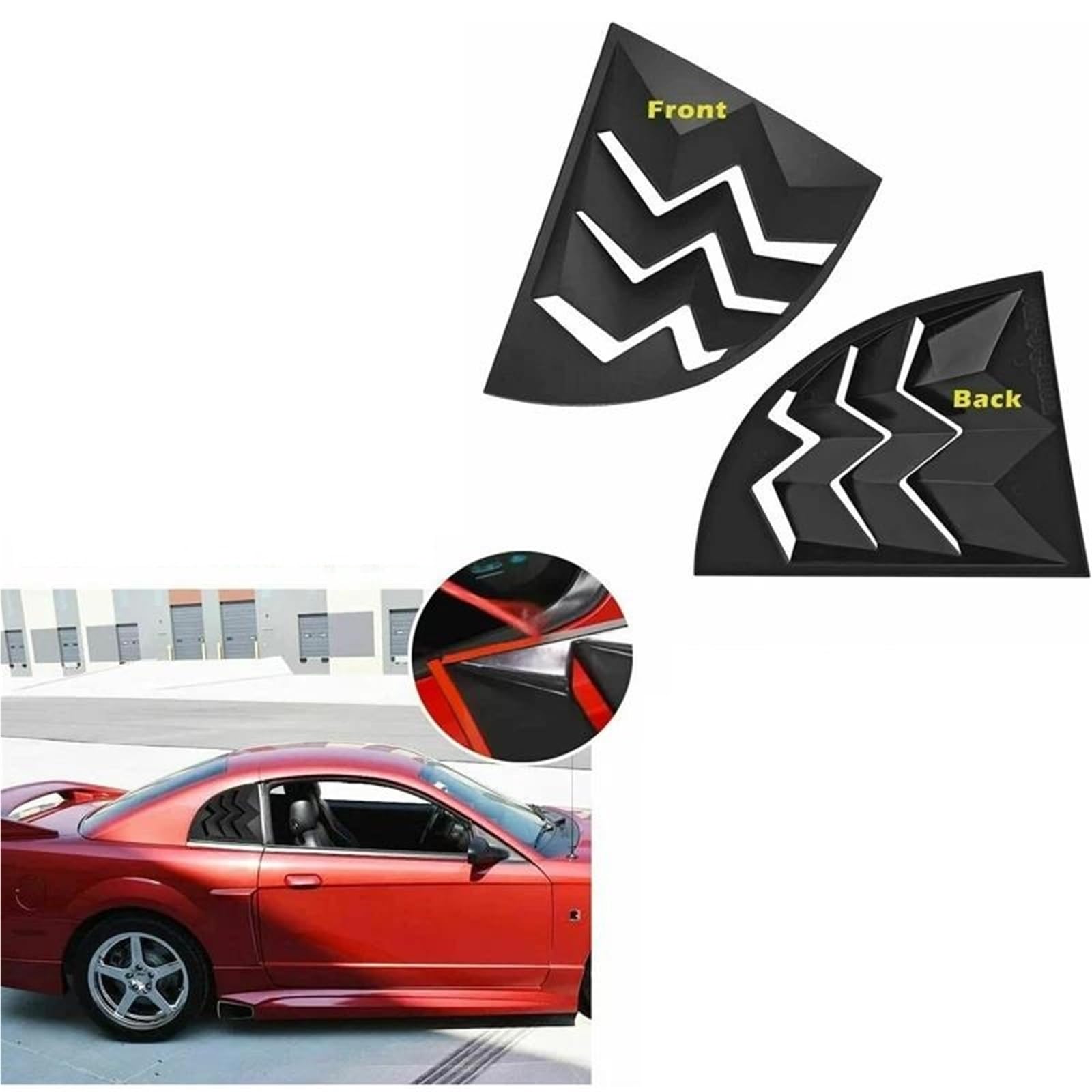 Spoiler Lunotto Posteriore per Ford per Mustang 1999 2000 2001 2002 2003 2004 Finestra Laterale Posteriore Feritoia Parabrezza Tenda da Sole Copertura Canard Laterale Lunotto