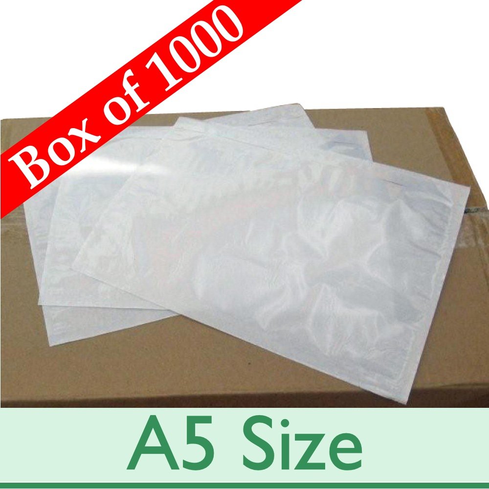 1000 x A5 Plain Sticky Document Enclosed Wallets ~ Postal Envelopes with Peel and Seal ~ 225mm x 160mm
