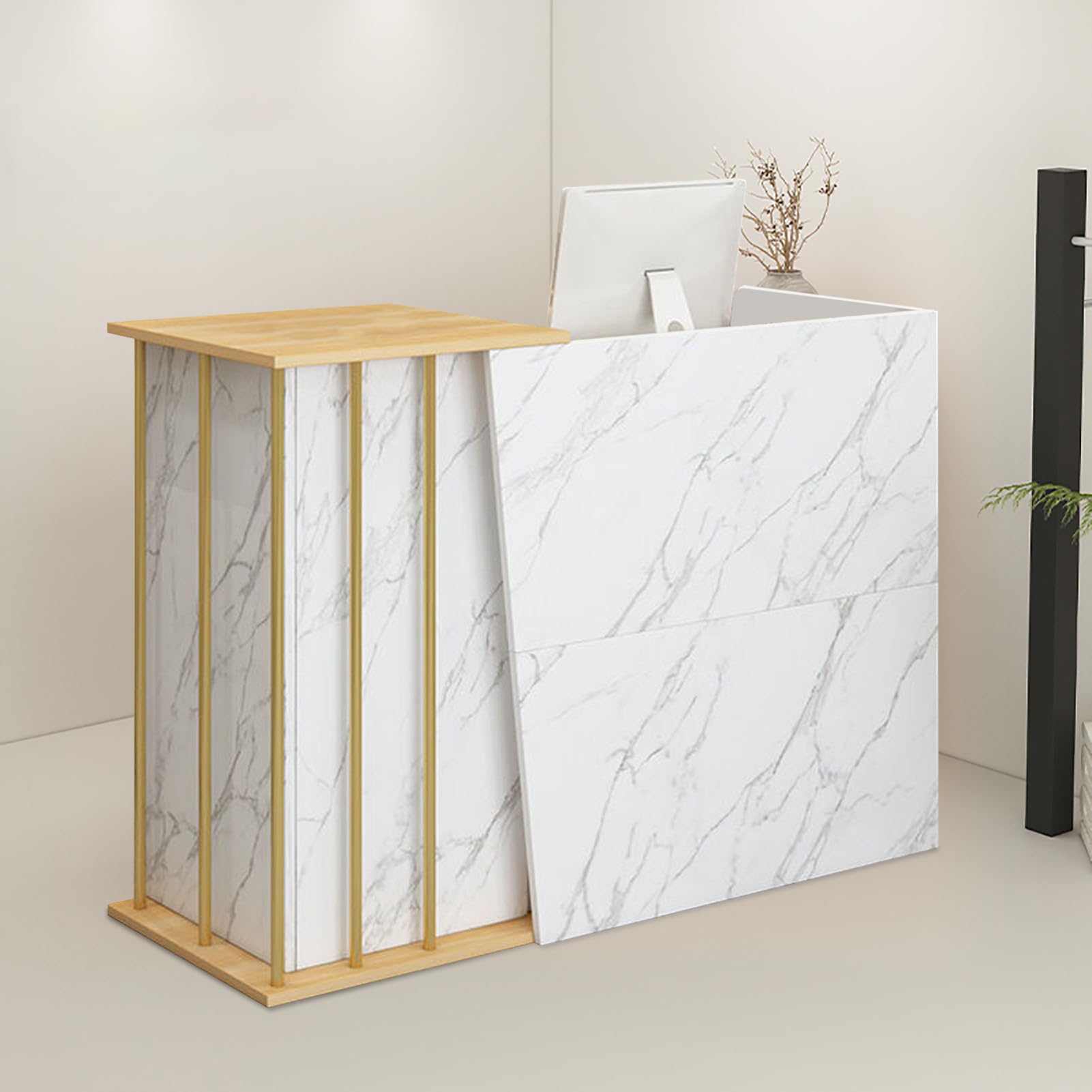 Comptoir caisse 120 cm pour salle de reception et commerce
