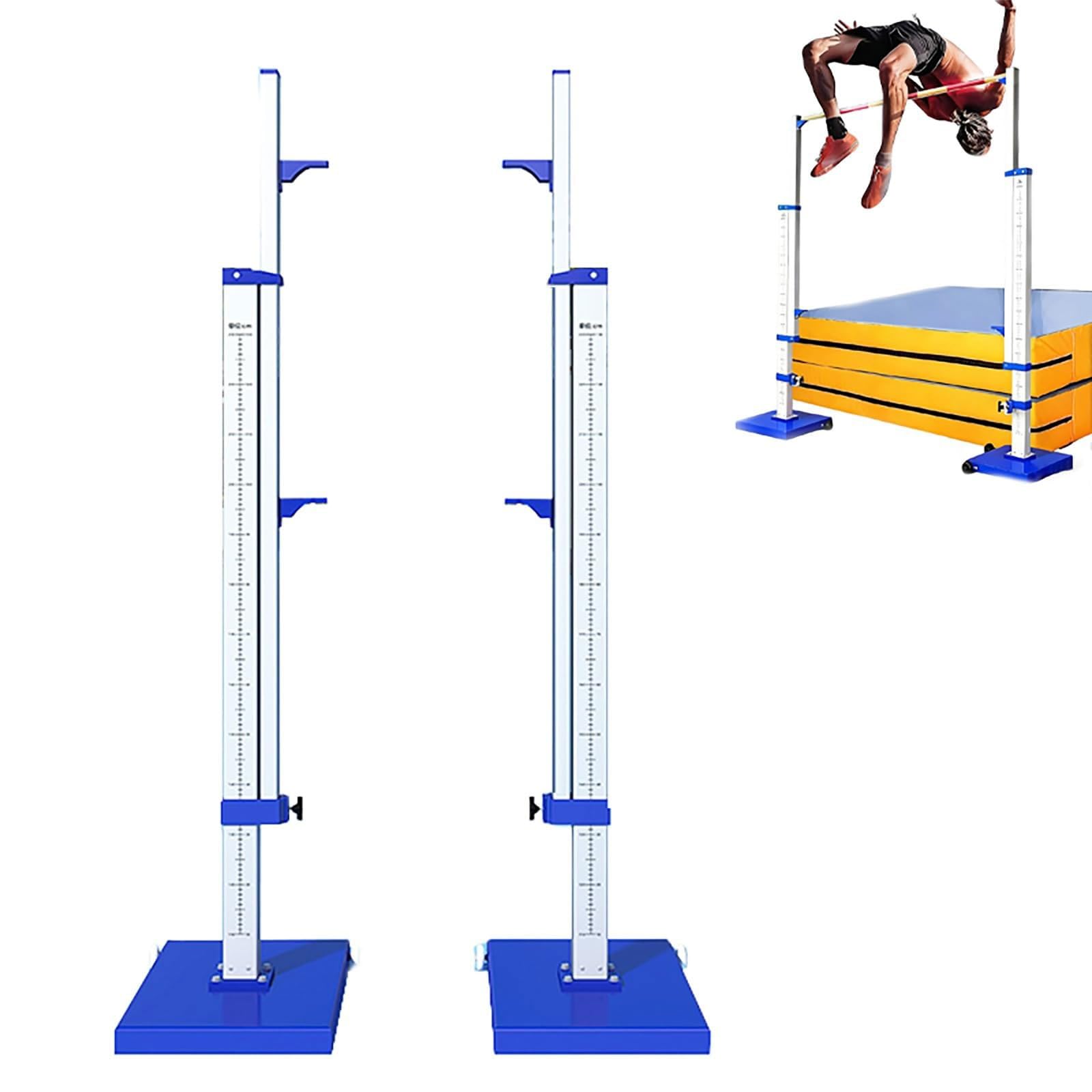 Soporte portátil para entrenamiento de salto de altura, postes de aluminio para salto de altura en pista de atletismo con 2 marcos verticales ajustables, probador de eventos de salto de atletismo, p