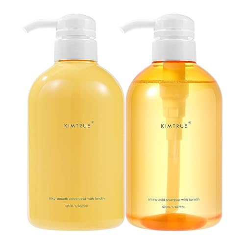 Miniatura 7 de Kimtrue Champú de aminoácidos con queratina y acondicionador suave y sedoso con lanolina para cabello seco dañado reparación, sin parabenos (33.82