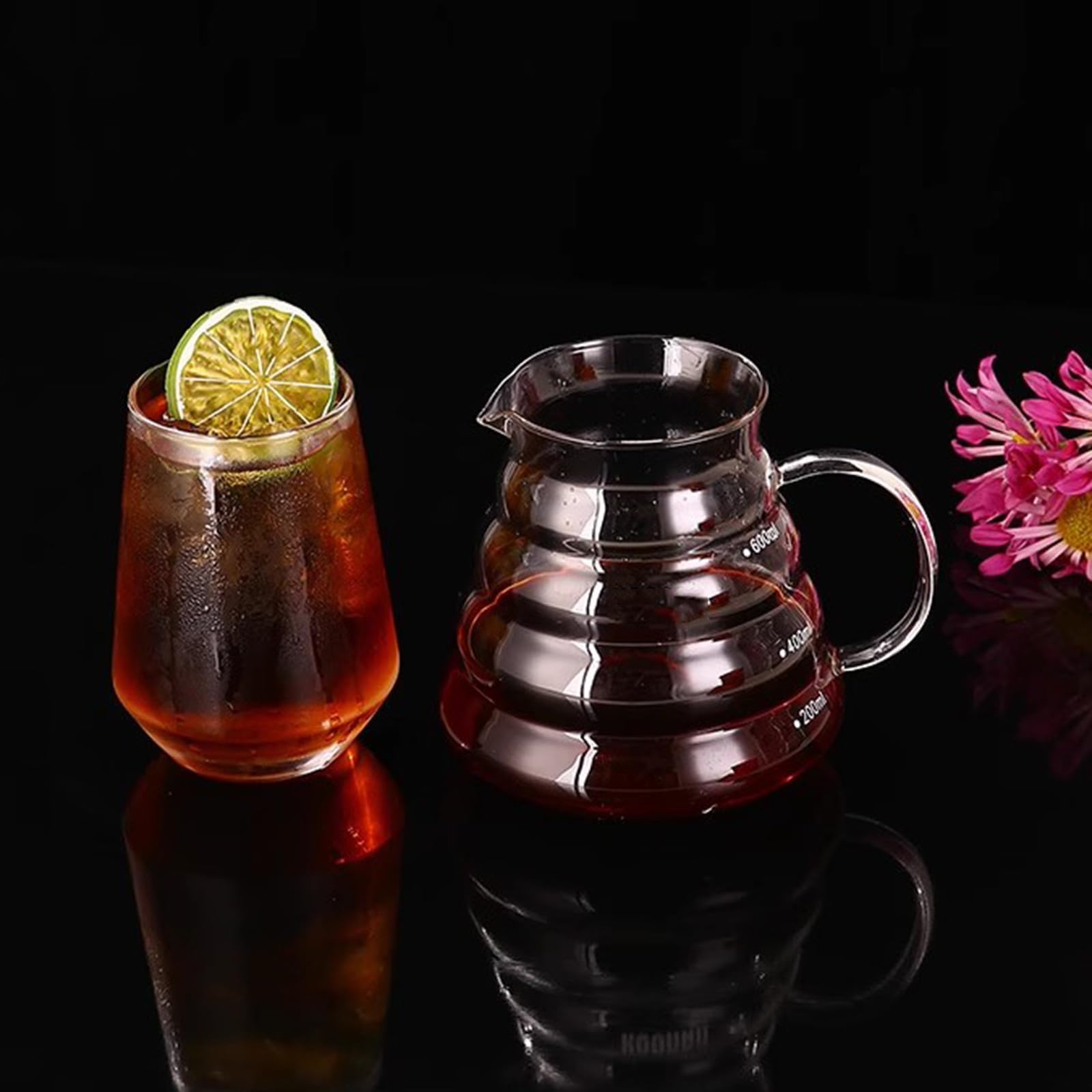 Wieża do kawy Cold Brew, ekspres do kawy z regulowaną prędkością kapania, akrylowy stojak i szklany dzbanek 600 ml, sprawia, że 2-4 filiżanki do domu i kawiarni