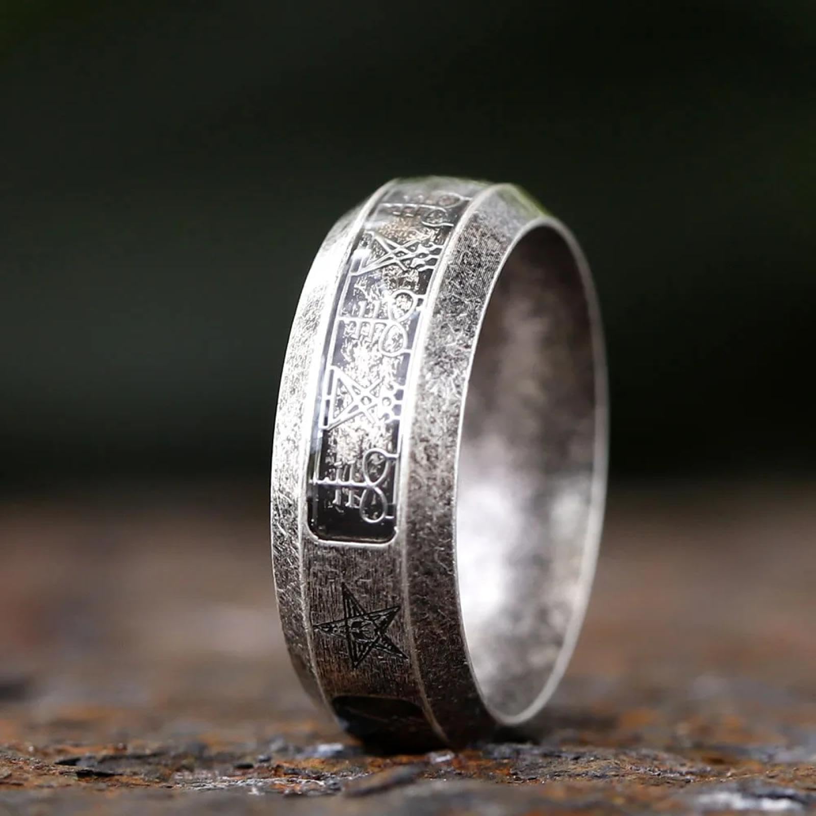 Ring Ringe Damen Bijouterie Herren Vintage Ring Lucifer Satan Siegelring Für Männer Mit Anubis Fashion Punk Schmuck