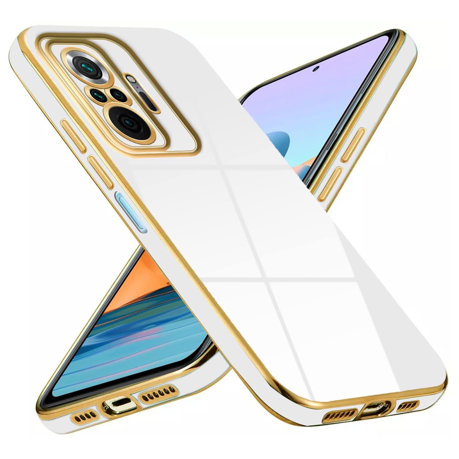 SAVAN CREATIONS Silicone 6D Chrome Back Cover Case for Redmi Note