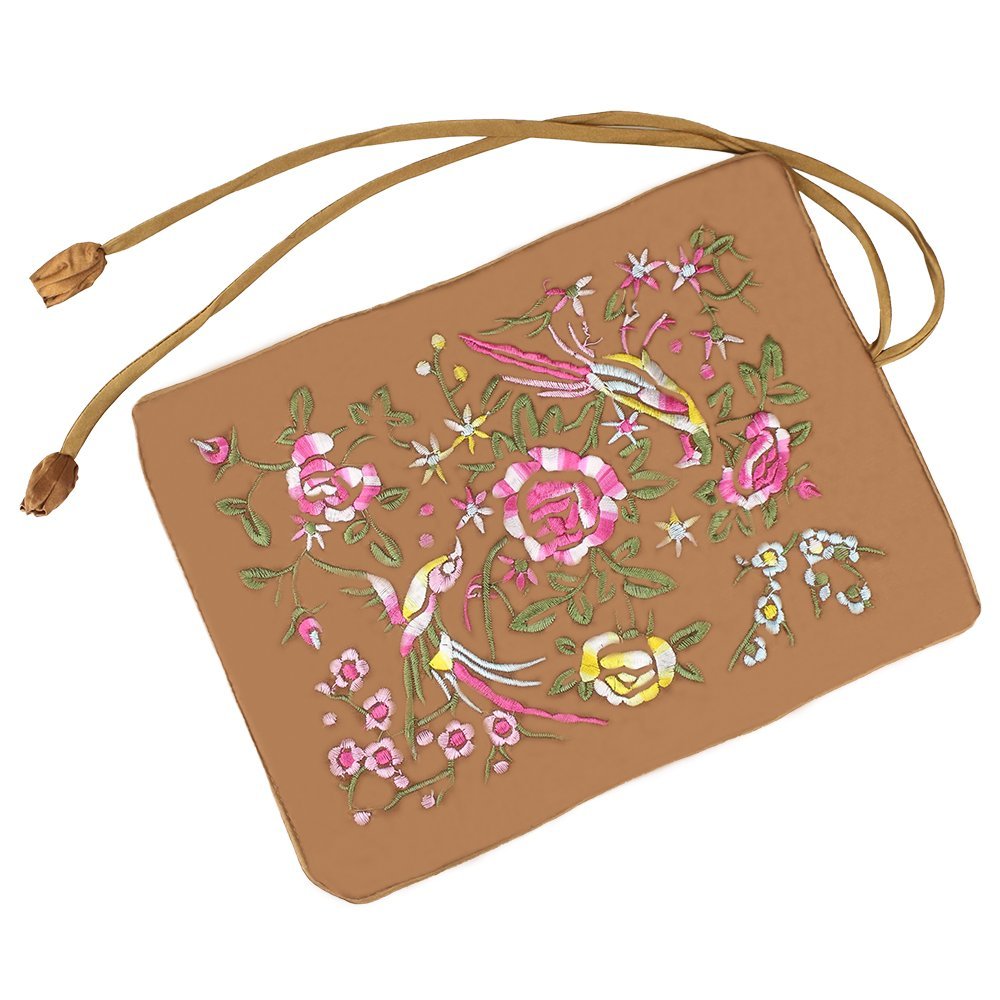 Schmuck Organizer Tasche für Ringe/Schmuckaufbewahrung Organizer/Gestickte Schmuckrolle/Schmucktasche Tragbare für Reisen/Faltbare Schmuckaufbewahrung.1 Stück, Braun