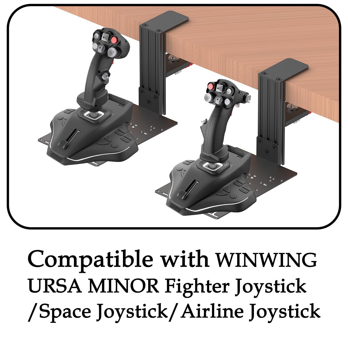 BUJ Tischmontage kompatibel mit Logitech X56, X52, X52 Pro, Thrustmaster SimTask Farmstick, T - Flight Hotas One, T - Flight Hotas 4/X, T16000M FCS Hotas, TCA Officer Pack, Sol - R2 HOSA
