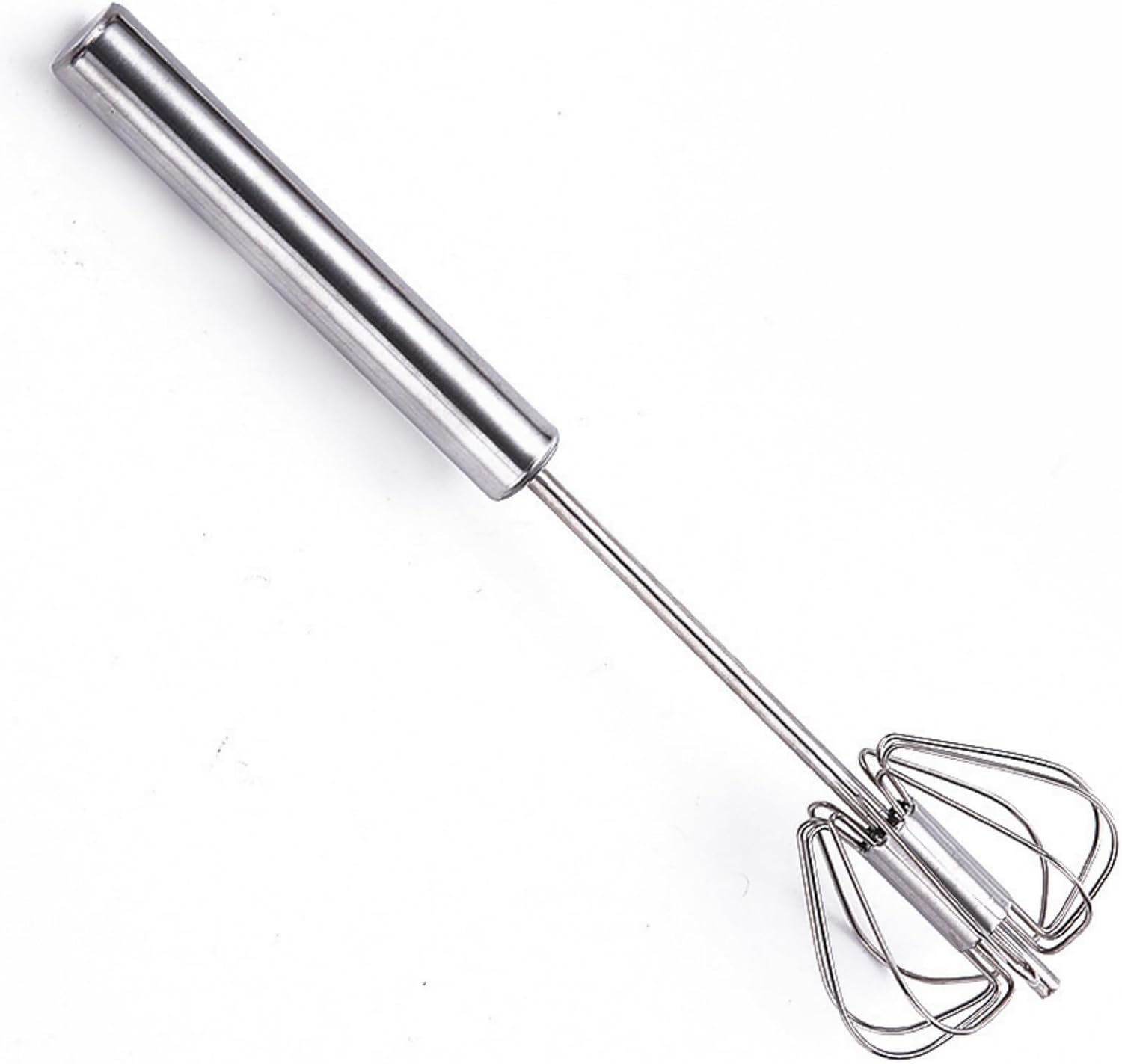 Semi-Automatic Stainless Steel Egg Whisk, Hand-Operated Rotary Whisks, Multi-functional Stainless Steel Kitchen Mixing Tool, Manual Egg Whisk, Suitable for Mixing, Whipping, and Stirring, 12"