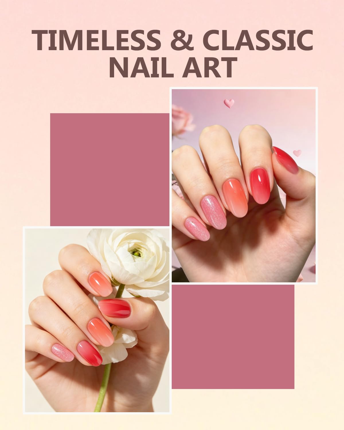 Aokitec Kit di avviamento in polvere per unghie in 3 colori, 12 polveri per ammollo rosa e rosso, con 3 liquidi per ammollo, kit di unghie in acrilico per nail art