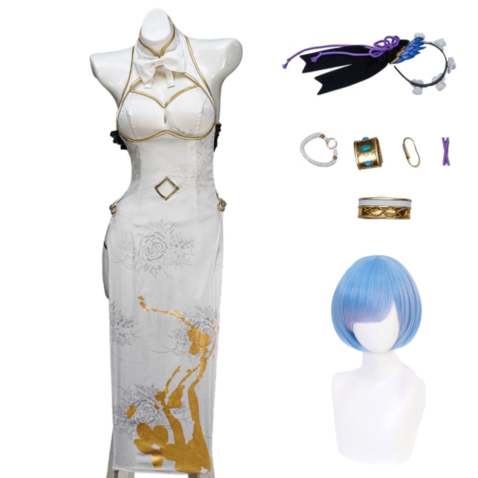 Amazon.co.jp: CHIASA ラム コスプレ衣装セット チャイナ服 中華風