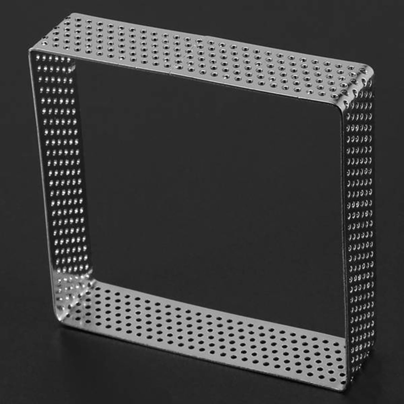 Lot de 25 anneaux perforés en acier inoxydable, forme carrée, gâteau, cercle, pâtisserie française, outils de pâtisserie