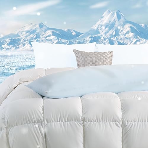 Vista 121 de DOWNCOOL Almohada grande de cuerpo completo, transpirable, para los que duermen de lado, suave, larga, para adultos, 20 x 54 pulgadas, color gris