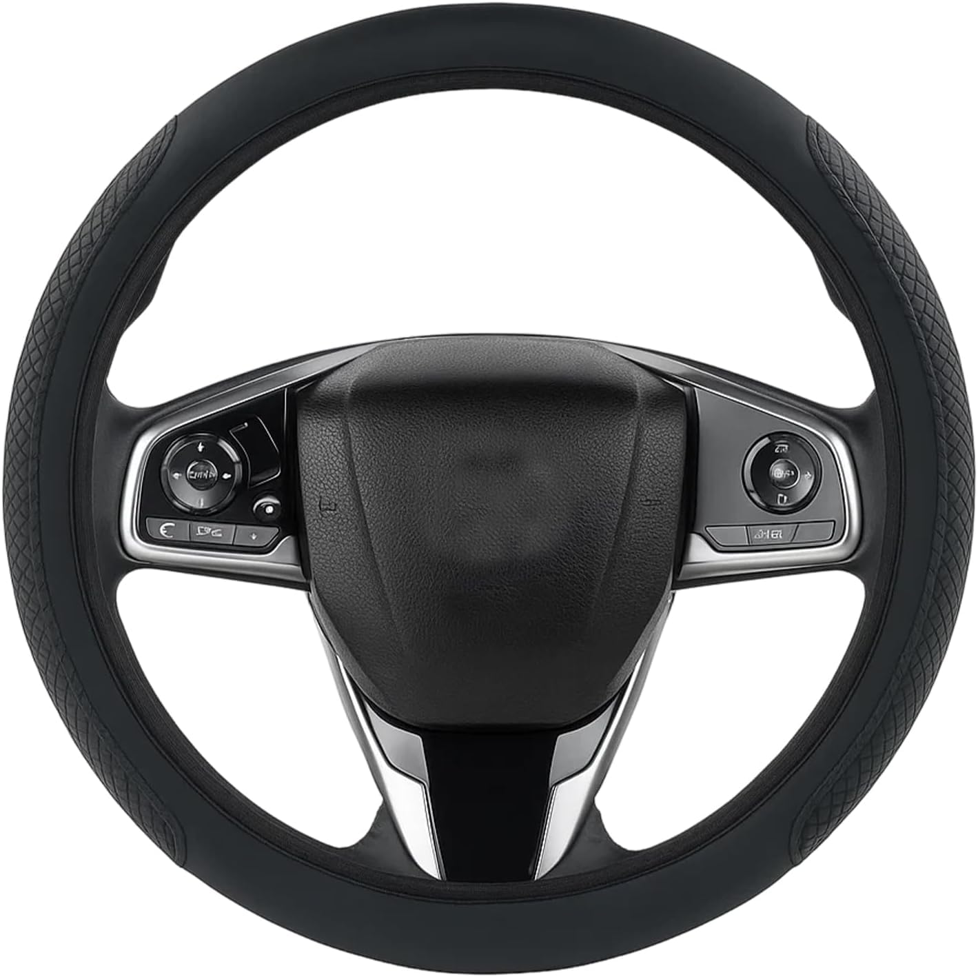 QIZUN Car Steering Wheel Covers for FIAT 500 und 500 C Cabrio ab Bj. 2013 Crema, Steering Wheel Covers Soft Microfiber Leather Car Wheel Cover, Breathable Anti-slip Protector