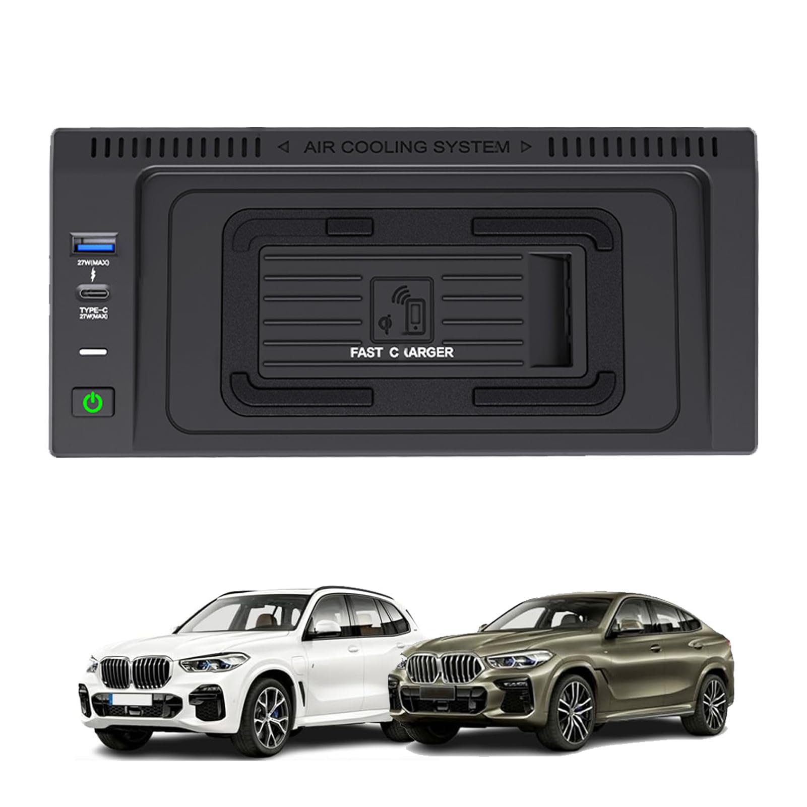 Bezprzewodowa ładowarka Samochodowa Telefonu do BMW X5 X6 2014 2015 2016 2017 2018 2019, Konsola środkowa Akcesoria Podkładka ładująca, Szybka ładowarka do i-Phone Sam-sung