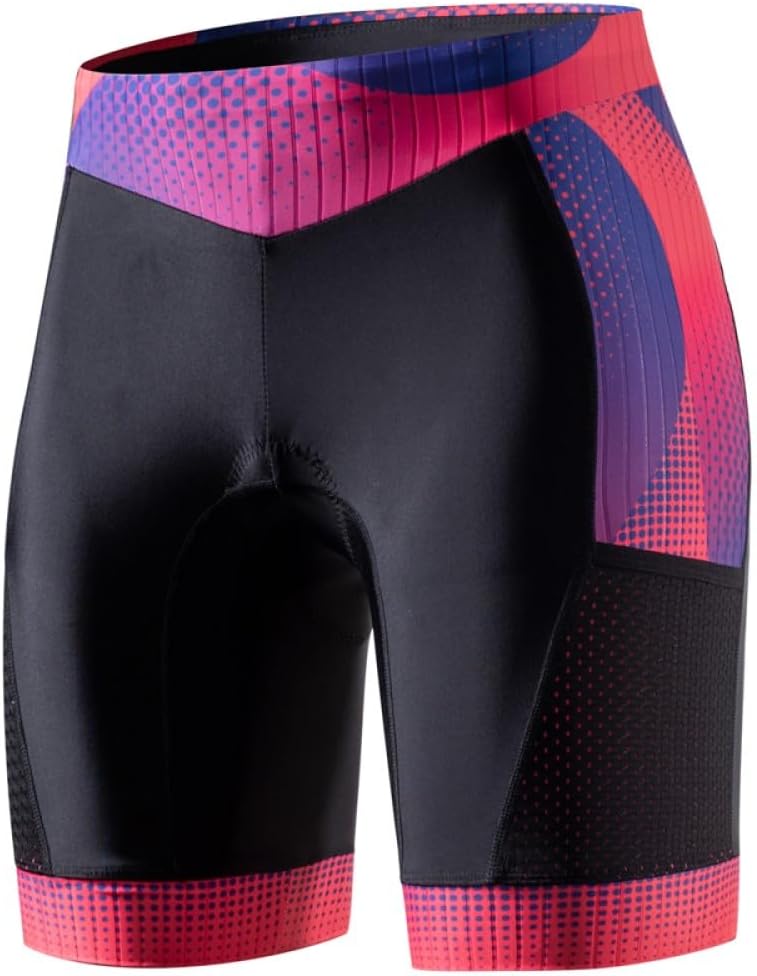 MY KILOMETRE Triathlon Shorts Women 8”Inseam Tri Shorts with Side Pockets UPF 50+Fabric,Plus Size