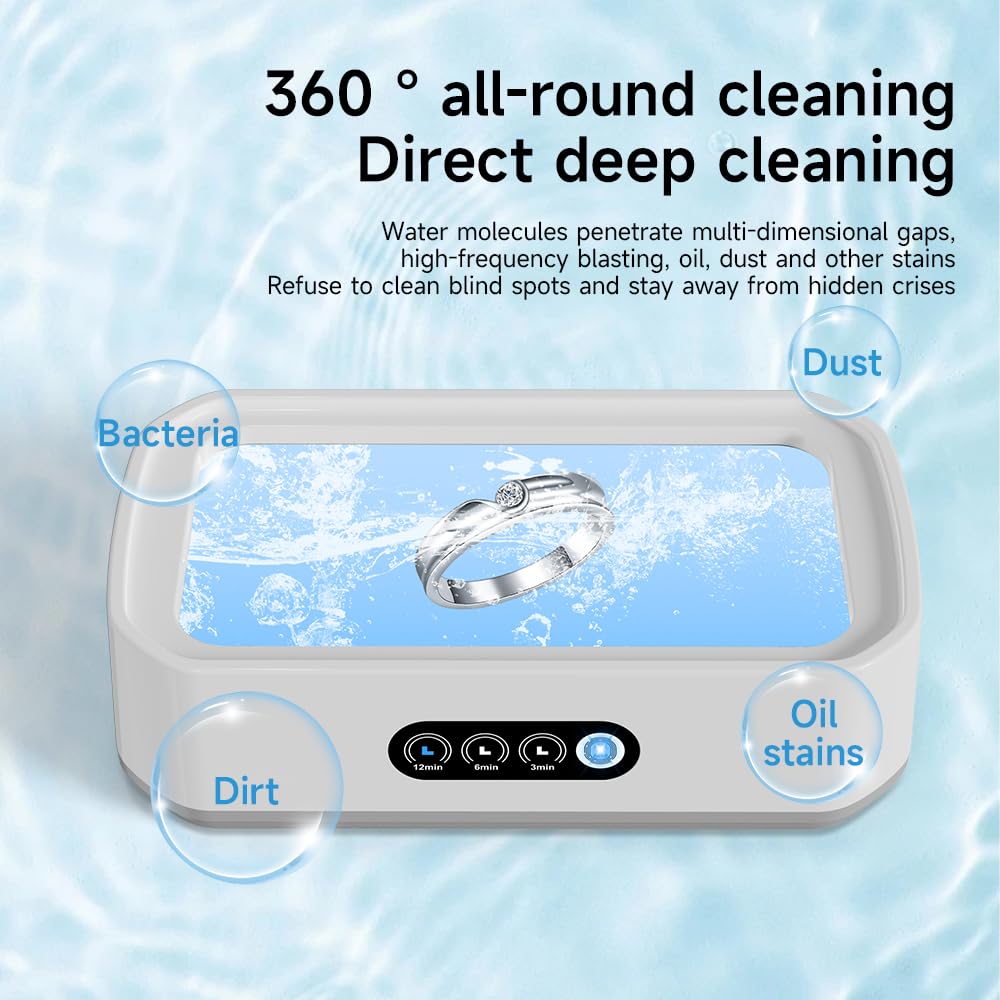 Ultraschallreinigungsgerät360 ml Ultraschallreiniger Ultraschallgerät Sonic Cleaner mit digitalemTimer49000Hz für Brillen, Ringe, Münzen, Fingerringe, Geld
