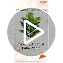 Image of Dekorly Plastic Artificial Palm Plants Leaves Faux Turtle Leaf Fake Monstera Tropical Large Palm Tree Leaves Outdoor Leaf Decorations | 26Inch Plants with Blackpot (Areca Plant)