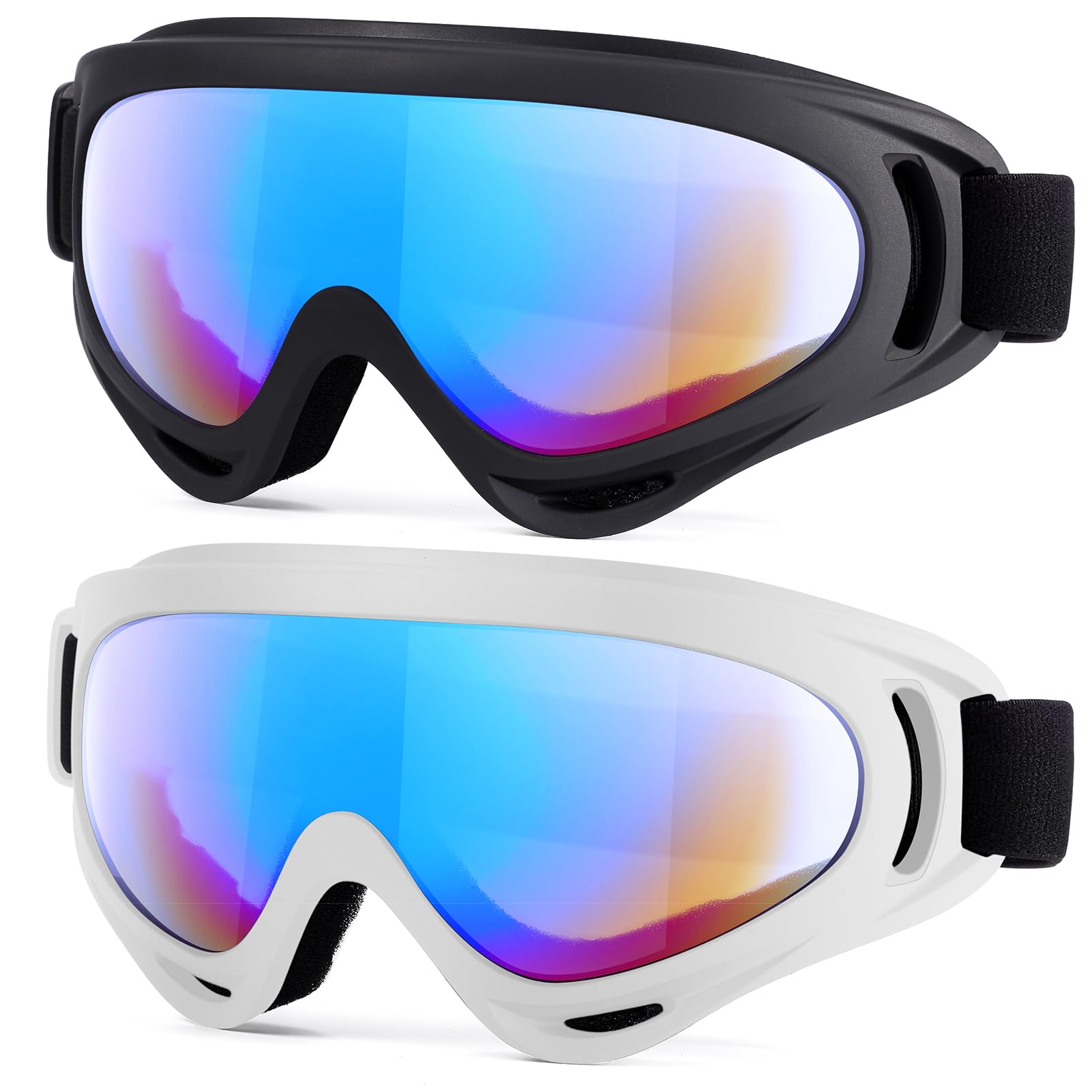2-Pack Snow Ski Goggles, Snowboard Goggles for Men, Women, Youth, Kids, Boys or Girls-image-36