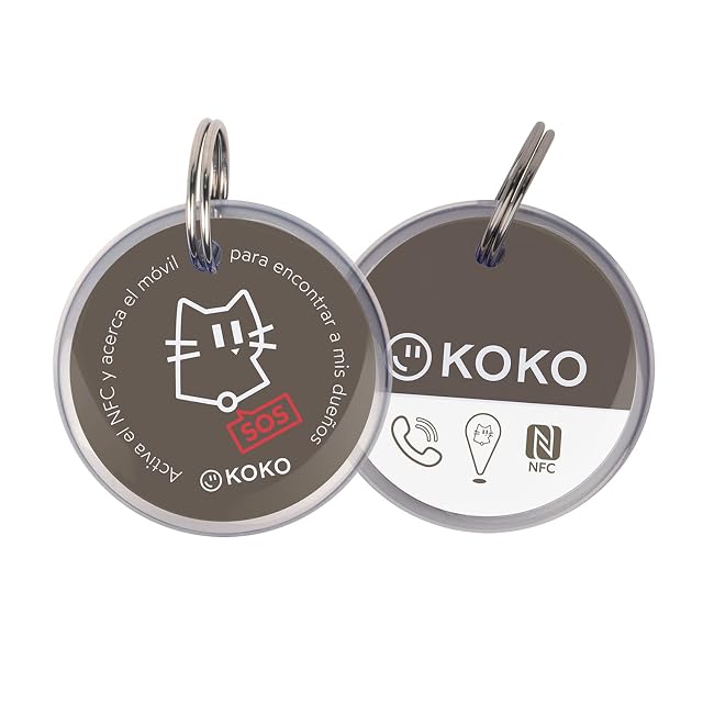 Foto 2 de 6 de Koko - Chapa de identificación NFC para mascotas (Marrón Cat)