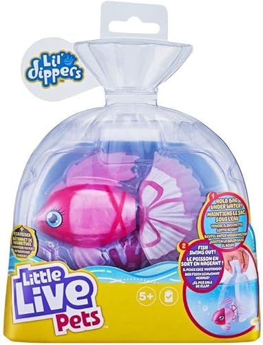 Little Live Pets Lil' Dippers S1 - Paquete individual de peces de juguete, interactivo, juguete electrónico animado, movimiento de natación