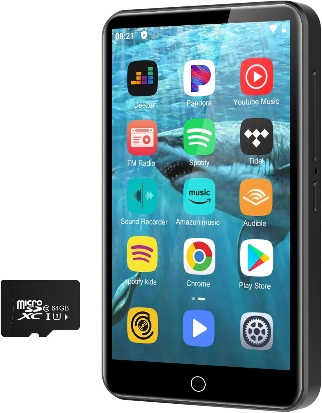 MP3 Player with Spotify, 4.0 Inch Full Touch Screen MP4 Player with Bluetooth and WiFi, HiFi Sound Digital Walkman, Android Music Player with Audible, Deezer, Play Store up to 1TB