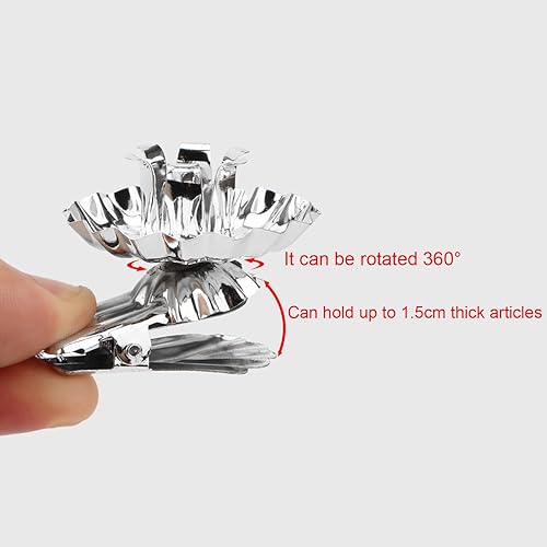 Miniatura 10 de Portavelas con clip plateado para árbol de Navidad, clips de metal para velas de Navidad, fiesta de cumpleaños, juego de 10 portavelas (forma de