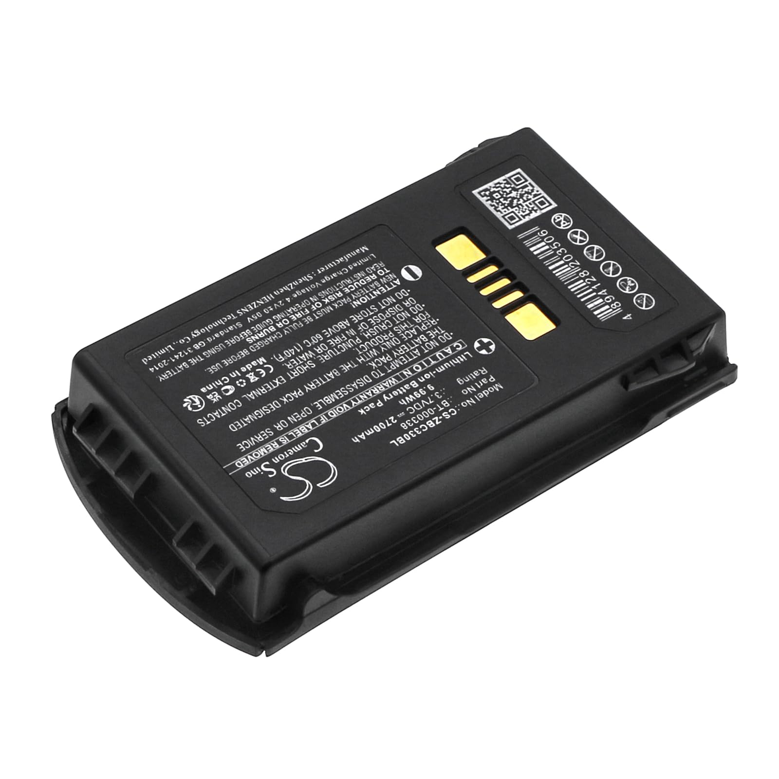 TECHTEK Batteria 2700mAh compatibile con [Zebra] MC33, MC330, MC3300, MC330K, MC330M sostituisce BT-000337, BT-000338, BTRY-MC33-27MA-01