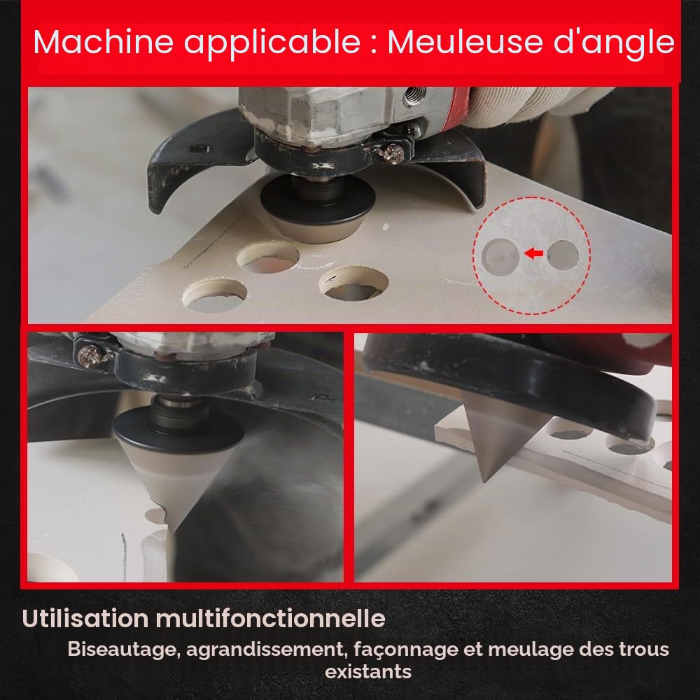 DT-DIATOOL Mèches de Chanfrein Diamante 50mm pour Agrandir Trous dans Carrelage Porcelaine Marbre Céramique Granit