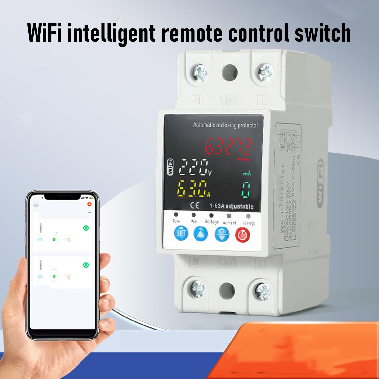 Naroote Zewnętrzny Wyłącznik Automatyczny WiFi, Wodoszczelna Skrzynka Liczników Elektrycznych z Inteligentnym Pilotem i Asystentem Głosowym do Domowego Ogrodu Przemysłowego