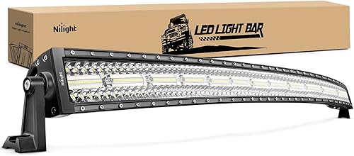 Nilight Barra de luz LED de 50 pulgadas curvada triple fila luz de trabajo LED 384 chips LED luces de conducción LED de alta potencia luces