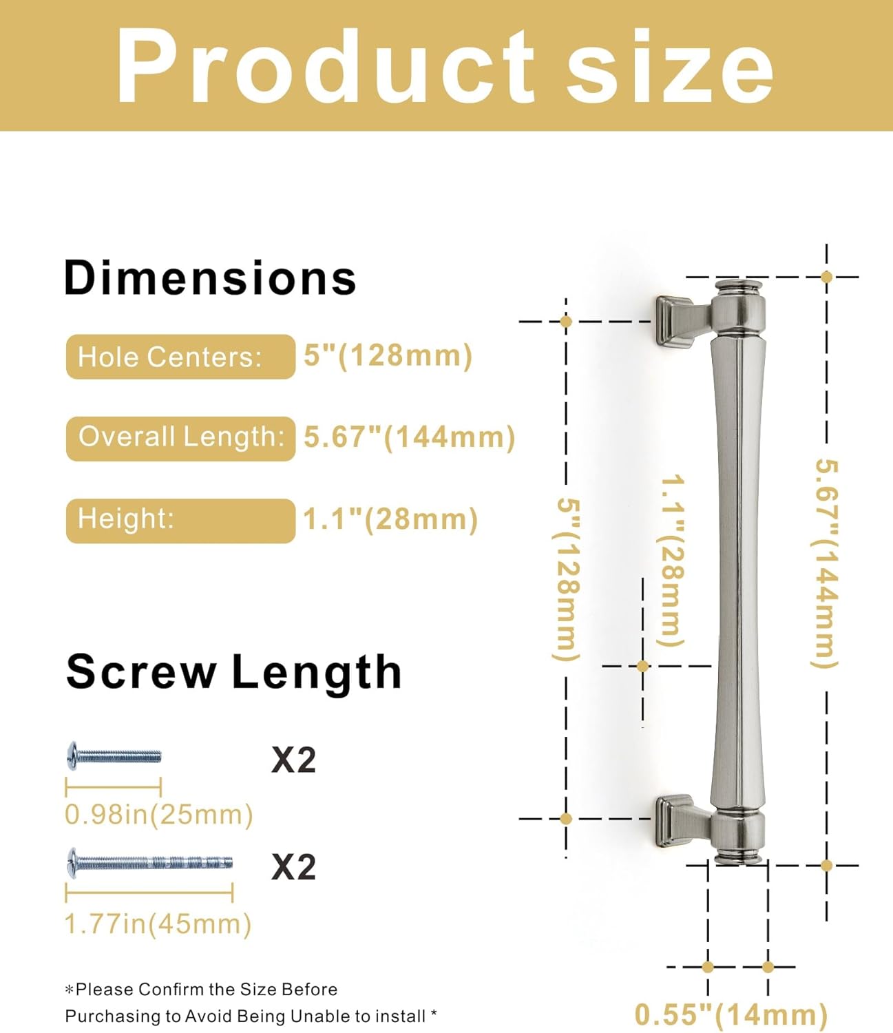 LIMUR NO. 915 (10, Brushed Satin Nickel, 5"/128 MM Hole Center)