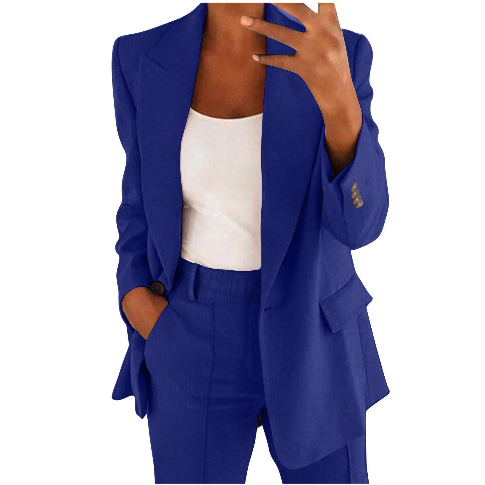 Set di 2 pezzi da donna in cotone con top e pantaloni, set di comfort e relax, pantaloni a vita alta, larghi, per sport, fitness, yoga, palestra, A64