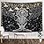 Skull Tapestry Meditation Skeleton Tapestry Chakra Tapestry Starry Tapestry Black and White Stars Tapestry for Room