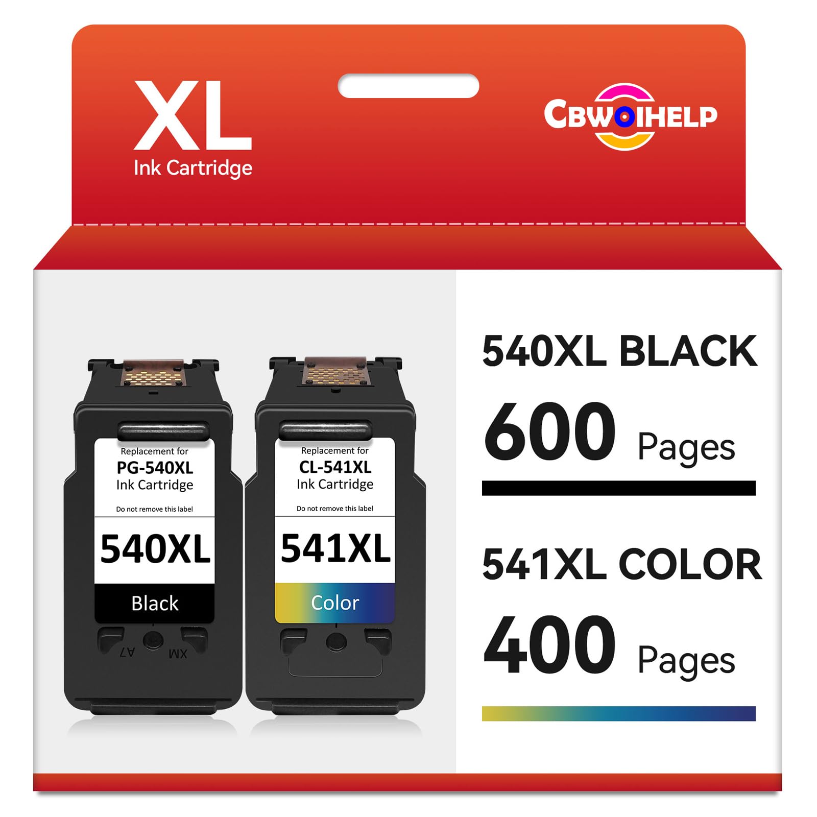 540 541 XL Ink Cartridges Combo Pack, Remanufactured PG-540 Black and CL-541 Colour for canon 540 and 541 ink cartridges, Compatible with Canon Pixma MG3650 MG4250 MX475 TS5150 TS5151 MG3600 Series