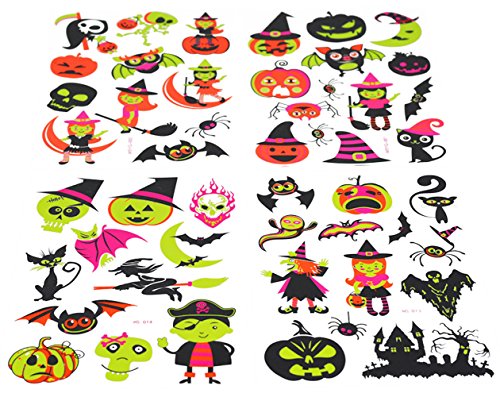 Temporary Tattoo for Kids - 48 Fake Tattoos Glow in the Dark Stickers