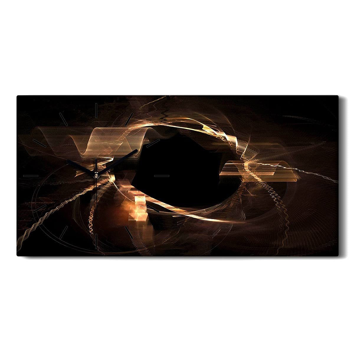 Horloge sur toile art de fractal moderne art mural salon 60x30cm