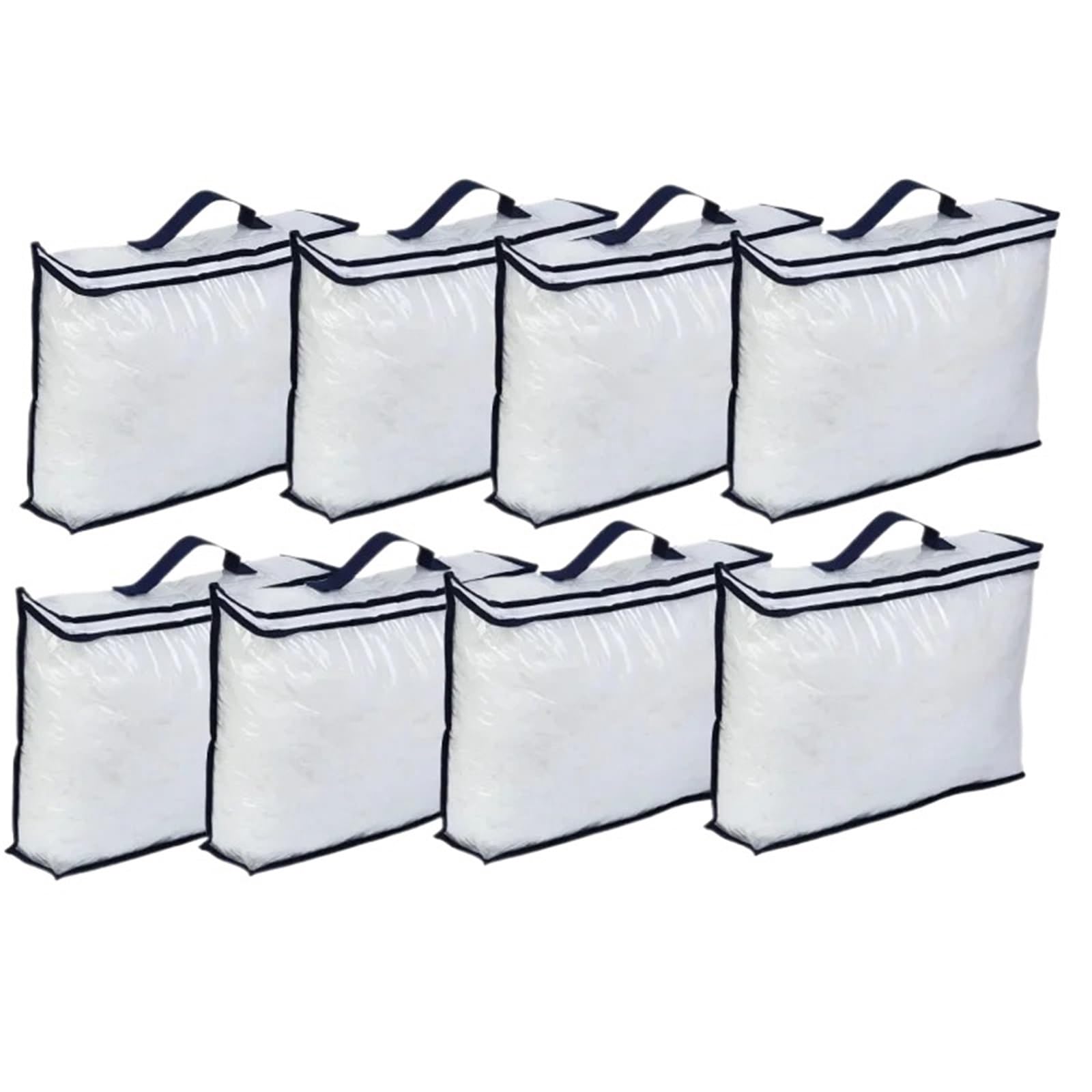 Organizador de sábanas Bolsas de almacenamiento transparentes con cremallera y asas, organizador debajo la cama for armario gran capacidad, ropa, edredón