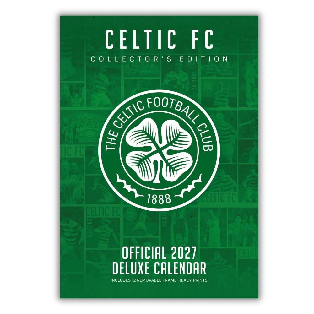 Celtic FC 2027 A3 Deluxe Wall Calendar Official Licensed Football Club Calendar, Premium Illustrated Artwork, Monthly Layout, Removable Poster Pages, Large A3 Format, Gift for Celtic Fans