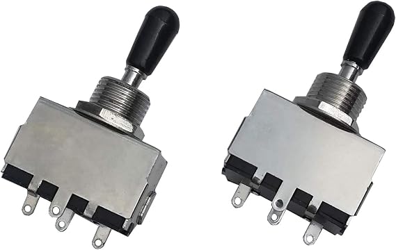 3 Way Pickup Selector Toggle Switch for Les Paul SG Gibson Epiphone Fender Guitar, Box Style, 2 Pcs (Black Tip)