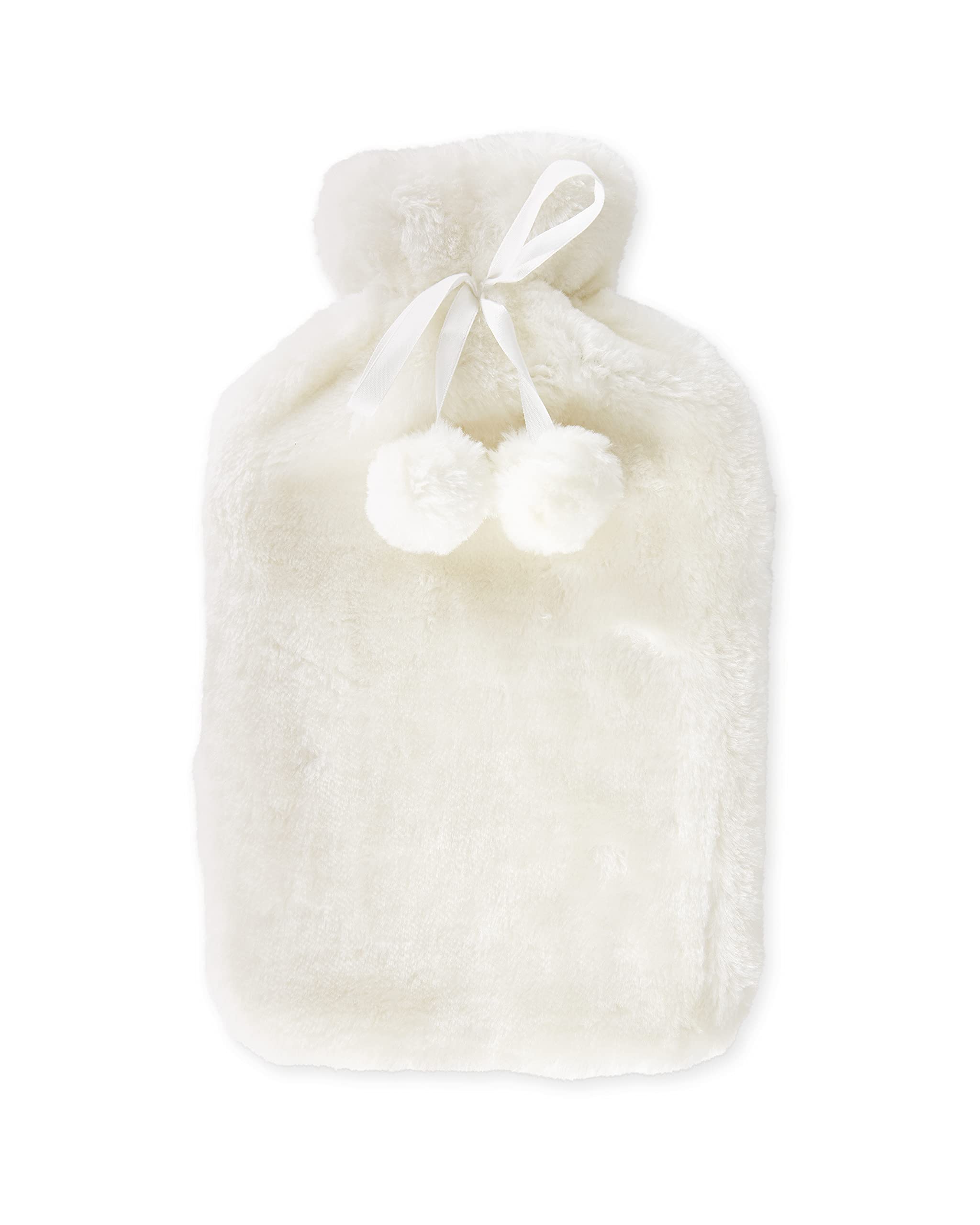 2 x Wärmflaschen mit Bezug UK – 2 x Naturkautschuk 2 Liter Wärmflaschen – perfekter Wärmbeutel zur Schmerzlinderung, Handfüße wärmer (cremefarbene Flaschen mit 1 x Babyrosa & x weißer Abdeckung)