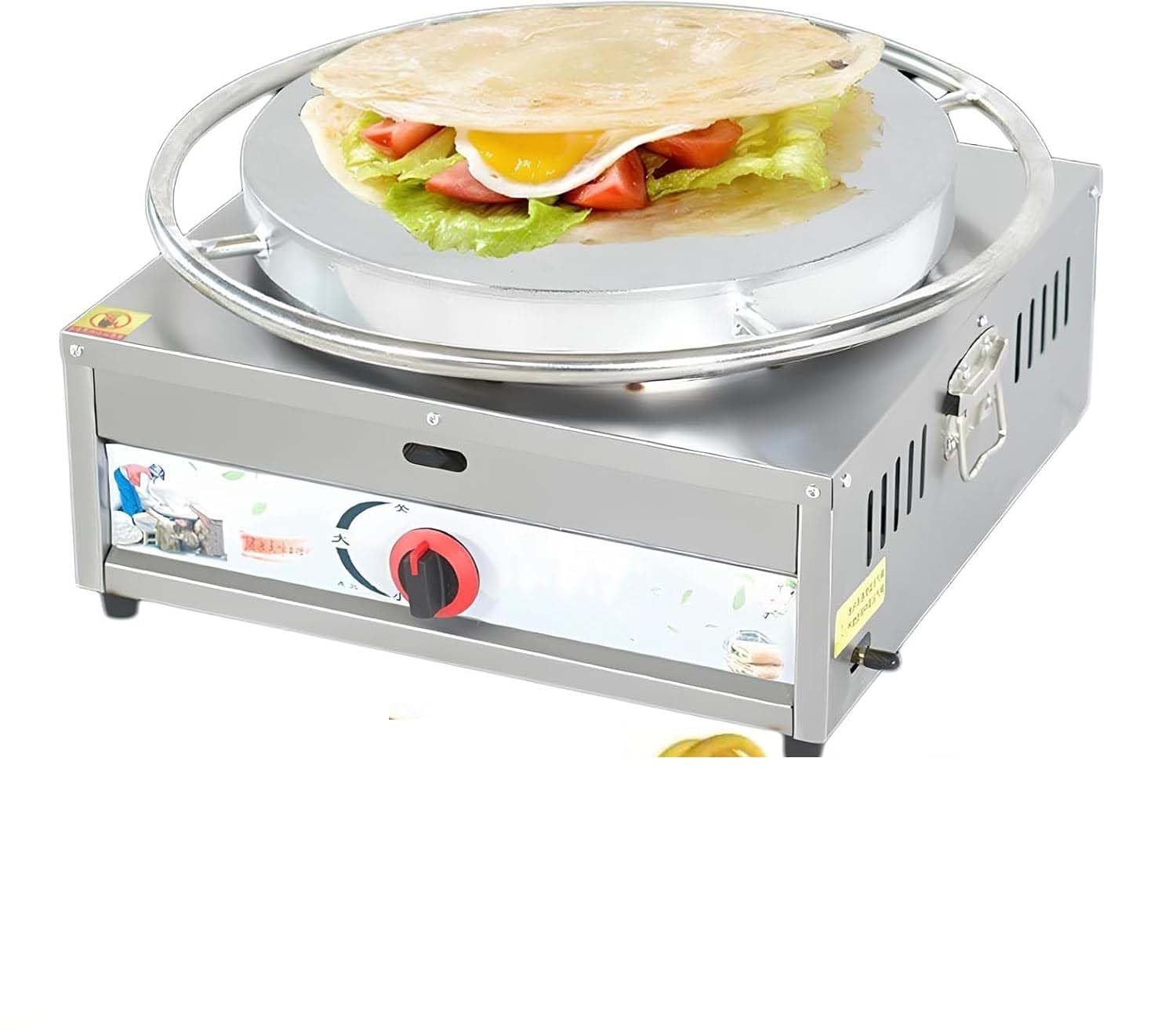 NGDFGR Crepe Maker Electric Nonstick Griddle With Batter Spreader And Wooden Spatula - Ideal For Pancakes And Crepes,50cm