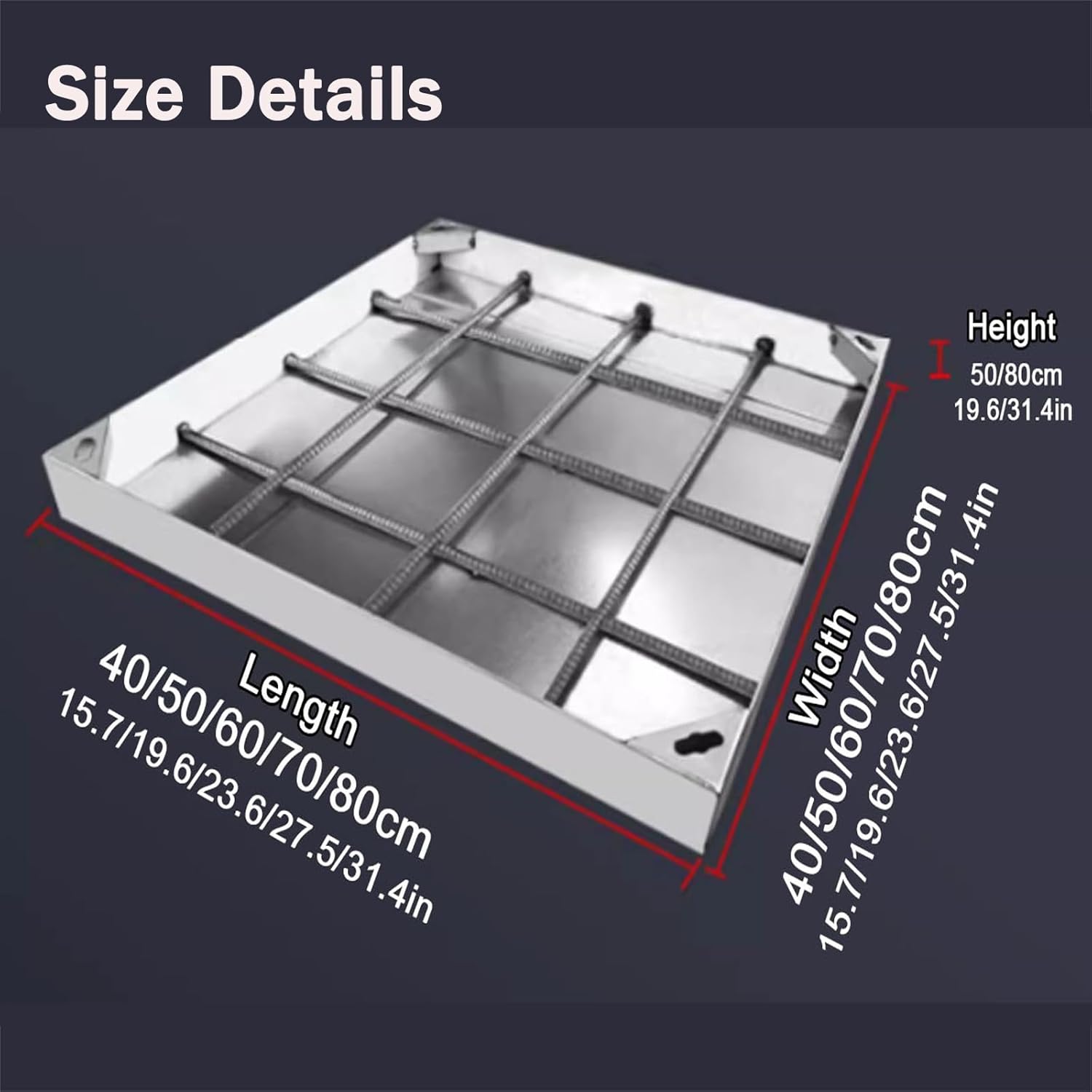 Manhole covers, It Has Strong Comprehensive Advantages In Structural Design And Application Scope(70 * 70 * 5cm/27.5 * 27.5 * 1.96in)