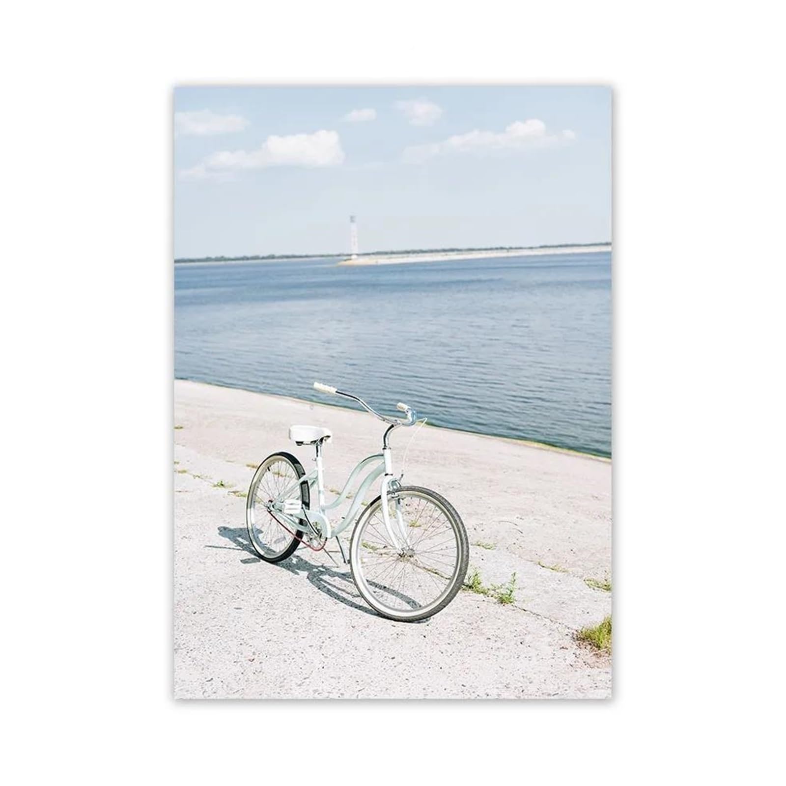 Byambd D Byamb Aesthetic Pictures Blue Ocean Lighthouse Windmill Bike Grass Posters Print Minimalist Canvas Painting Wall Art For Living Room Modern Home Ecor(,40X50cm)